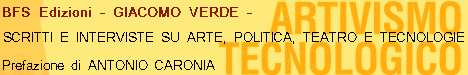 Libro Artivismo Elettronico di G. Verde
